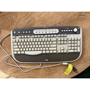 HP 5308 USB Keyboard Wired w Multimedia Buttons VTG Original Tested & Works!